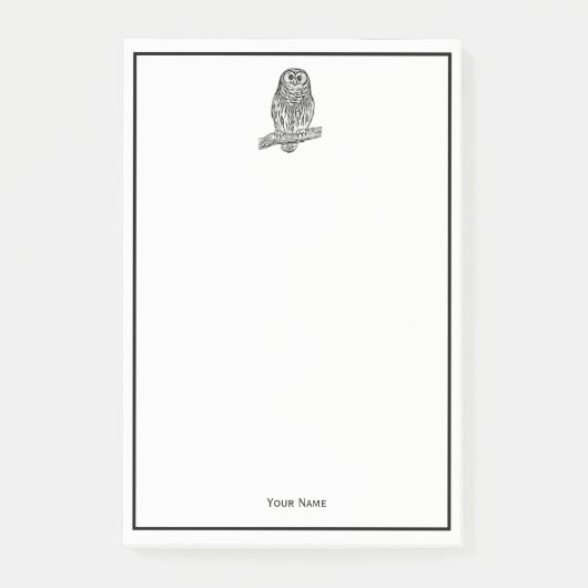 Vintages Owl auf Zweig #1 Post-it Klebezettel (Vorderseite)