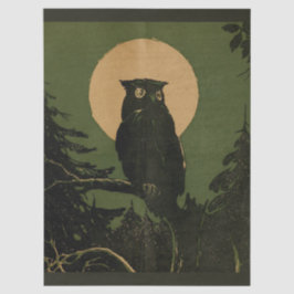 Vintages Owl in Mondlicht, Halloween-Dekoupage Seidenpapier