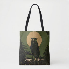 Vintages Owl in Mondlicht Halloween Personalisiert Tasche