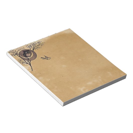 Vintages Owl Notepad Notizblock (angewinkelt)