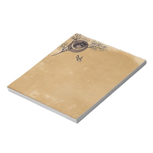 Vintages Owl Notepad Notizblock (Rotiert)