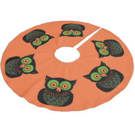 Vintages Owl Polyester Tree Skirt Weihnachtsbaumdecke