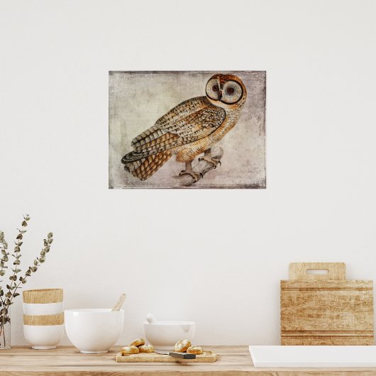 Vintages Owl Poster oder Decoupage Paper (Küche)