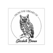 Vintages Owl-Skript aus der Bibliothek von Gummistempel (Prägung)