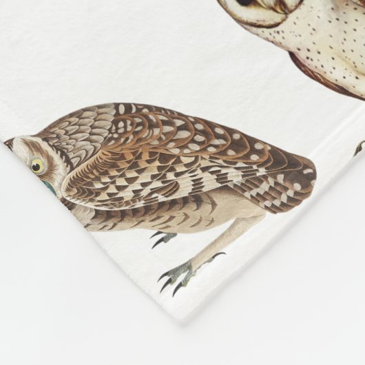 Vintages Owl Wasserfarbenwaldmuster Fleecedecke (Ecke)