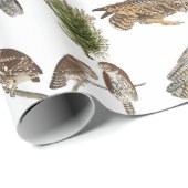 Vintages Owl Wasserfarbenwaldmuster Geschenkpapier (Rolleneckpunkt)