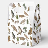 Vintages Owl Wasserfarbenwaldmuster Geschenkschachtel (Geöffnet)