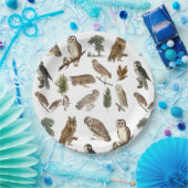 Vintages Owl Wasserfarbenwaldmuster Pappteller (Party)