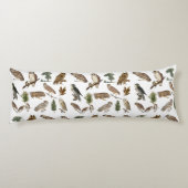 Vintages Owl Wasserfarbenwaldmuster Seitenschläferkissen (Rückseite)