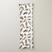 Vintages Owl Wasserfarbenwaldmuster Seitenschläferkissen (Rückseite (Vertikal))