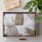 Vintages Owls-Muster Seidenpapier (Geschenk)