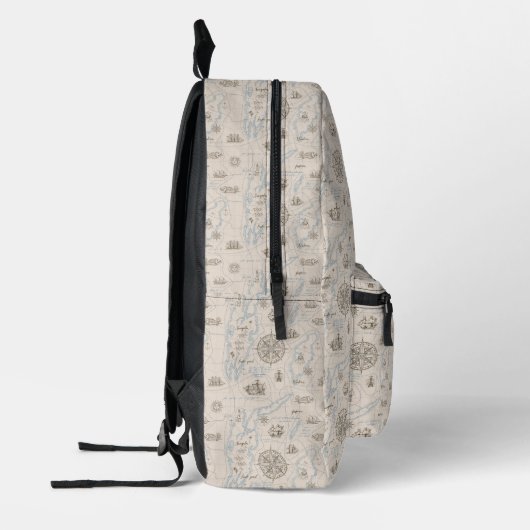 Vintages Ozeandiagramm Bedruckter Rucksack (Links)