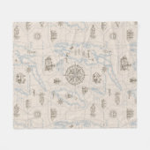 Vintages Ozeandiagramm Fleecedecke (Vorderseite (Horizontal))