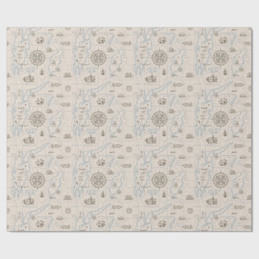 Vintages Ozeandiagramm Geschenkpapier (Flach)