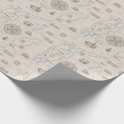 Vintages Ozeandiagramm Geschenkpapier (Ecke)