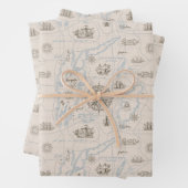 Vintages Ozeandiagramm Geschenkpapier Set (Beispiel)