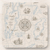 Vintages Ozeandiagramm Getränkeuntersetzer (Vorderseite)