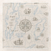 Vintages Ozeandiagramm Glasuntersetzer (Vorderseite)