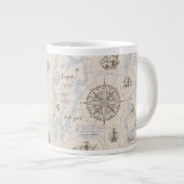Vintages Ozeandiagramm Jumbo-Tasse (Vorderseite Rechts)