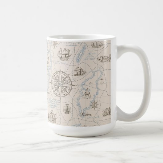 Vintages Ozeandiagramm Kaffeetasse (Rechts)