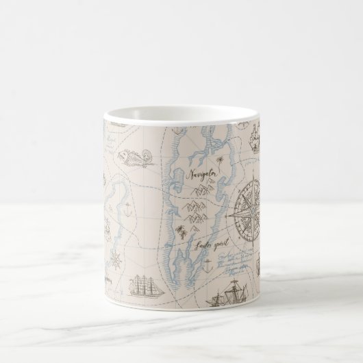 Vintages Ozeandiagramm Kaffeetasse (Mittel)