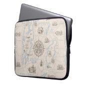 Vintages Ozeandiagramm Laptopschutzhülle (Vorderseite Links)