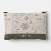 Vintages Ozeandiagramm | Personalisiertes Journal Zubehörtasche (Rückseite)