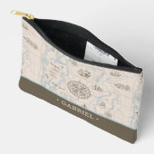 Vintages Ozeandiagramm | Personalisiertes Journal Zubehörtasche (Offen)