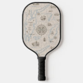 Vintages Ozeandiagramm Pickleball Schläger (Vorderseite)