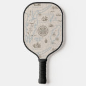 Vintages Ozeandiagramm Pickleball Schläger (Rückseite)
