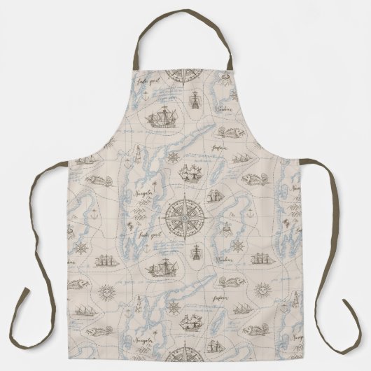 Vintages Ozeandiagramm Schürze (Vorderseite)