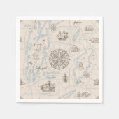 Vintages Ozeandiagramm Serviette (Vorderseite)