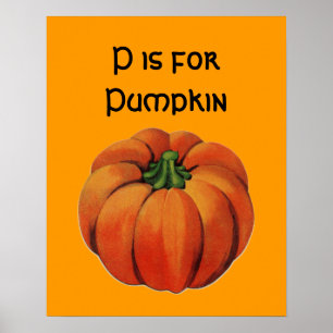 Vintages P ist für Pumpkin Poster