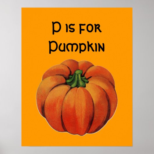 Vintages P ist für Pumpkin Poster (Vorne)