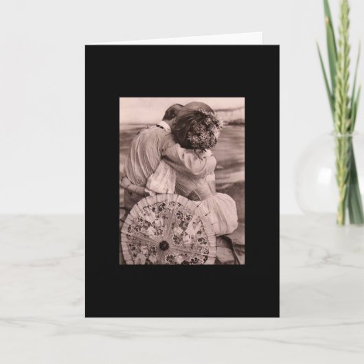 Vintages Paar Feiertagskarte (Vorderseite)