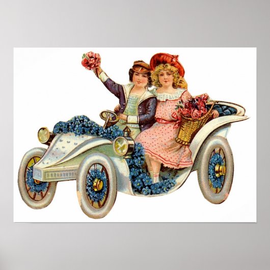 Vintages Paar in der Blume Poster (Vorne)