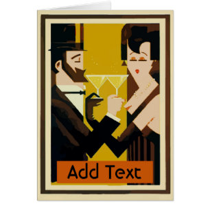 Vintages Paar mit Champagner