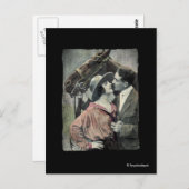 Vintages Paar und Pferd Postkarte (Vorne/Hinten)