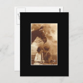 Vintages Paar und Pferd Postkarte (Vorne/Hinten)