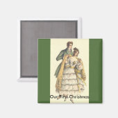 Vintages Paar Viktorianisch Unser erstes Weihnacht Magnet (Vorderseite/Rückseite)