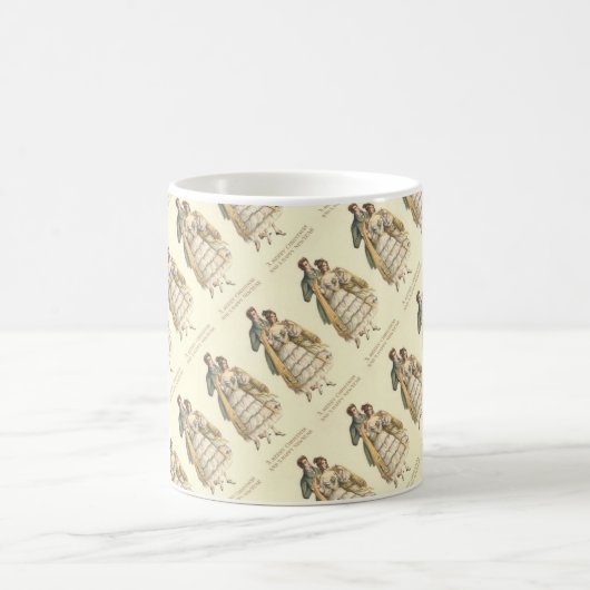 Vintages Paar Viktorianische Weihnachten Tasse (Mittel)