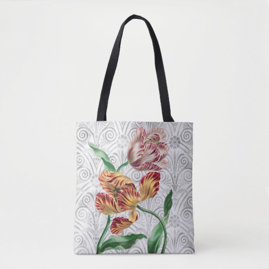 Vintages Paar von Tulip-Blume Hübsch Tote Bag Tasche (Vorderseite)