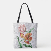 Vintages Paar von Tulip-Blume Hübsch Tote Bag Tasche (Rückseite)