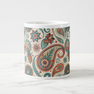 Vintages Paisley in Aquamariner Creme Jumbo-Tasse