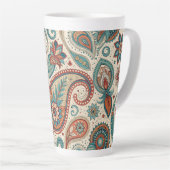 Vintages Paisley in Aquamariner Creme Milchtasse (Rechte Ecke)