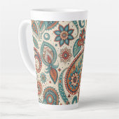 Vintages Paisley in Aquamariner Creme Milchtasse (Linke Ecke)