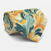 Vintages Paisley-Inspiriert Leaf-Muster (1) Krawatte (Gerollt)