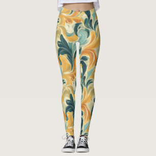 Vintages Paisley-Inspiriert Leaf-Muster (1) Leggings