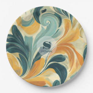 Vintages Paisley-Inspiriert Leaf-Muster (1) Pappteller