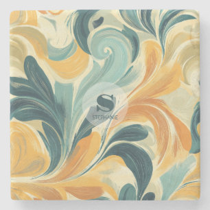Vintages Paisley-Inspiriert Leaf-Muster (1) Steinuntersetzer